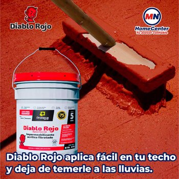 Impermeabilizante Acrílico Fibratado Diablo Rojo 19 Lt Terracota