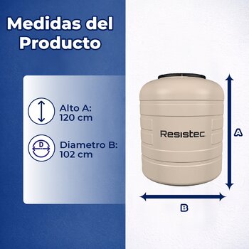 Tinaco Multicapa Beige Resistec Rotoplas 800 L 1.02X1.20