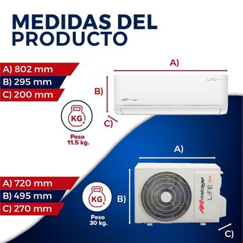 Minisplit Tradicional 1 Ton Solo Frio 110v Life 12 Plus