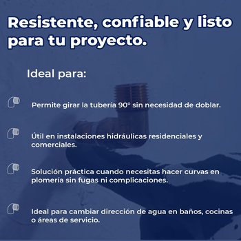 Codo de Cobre Rosca Exterior Iusa 90 x 2 pulgadas