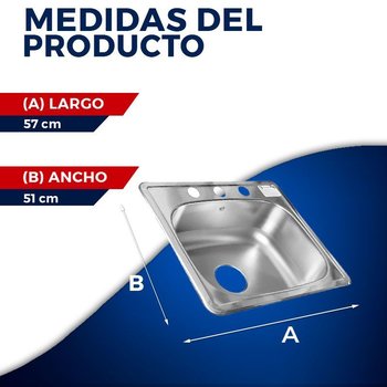 Fregadero C200 marca Eb Técnica 57 x 51 cm 1 tina