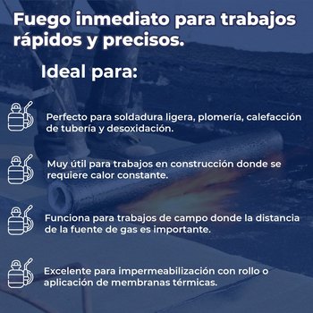 Soplete corto gas butano encendido electrónico manguera
