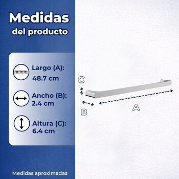 Toallero de Barra Proyecta Cromo Linea Quadratta QA-05