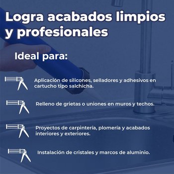 Pistola Para Silicón Tipo Salchicha Translúcida Azul Industrial