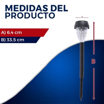 Luminario solar led jardin estaca recargable 5000K walk negro