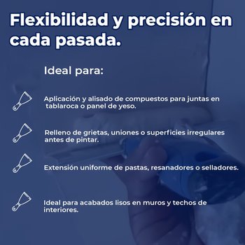 Espátula Acero Azul 12 pulg Mango Plástico Panel Rey