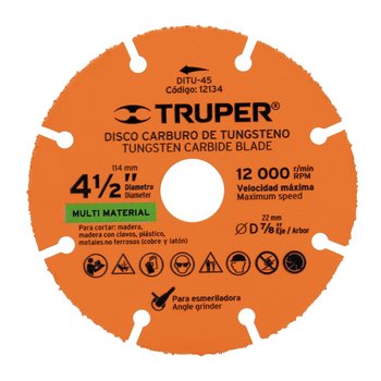 Disco Tungsteno Multimaterial 4 1/2 PUL