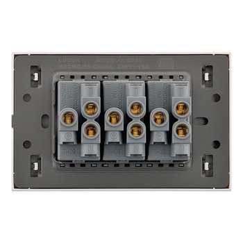 Placa 3 Contactos Lucek Flat Plata