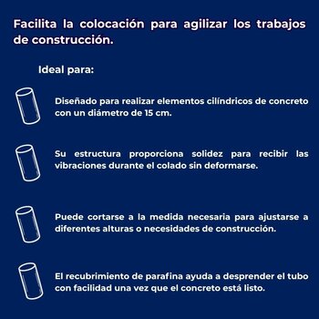 Tubo para Cimbra de Cartón 15 cm x 3 m