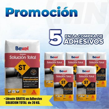 Paquete 5+1 Adhesivo SOLUCION TOTAL blanco 20 KG BEXEL