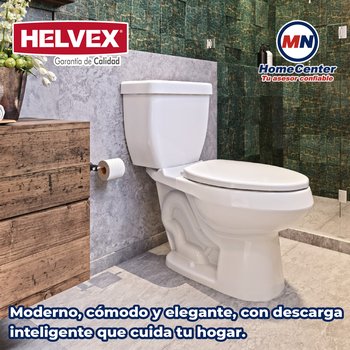 Sanitario WC Alargado Blanco Drakar16 Ecológico 4.8 L Helvex