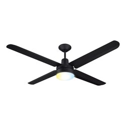 VENTILADOR INDUSTRIAL RAFAGA NEGRO MATE 56 in CON LUZ 4 ASPAS