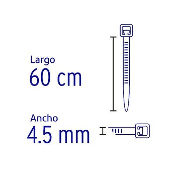 Cincho Plástico Volteck Natural 60 cm Tensión 22 kg