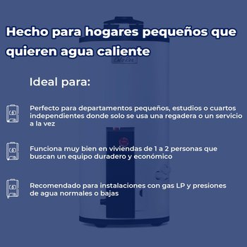 Calentador Depósito Calorex Maximus 38 L Gas LP 1 Servicio