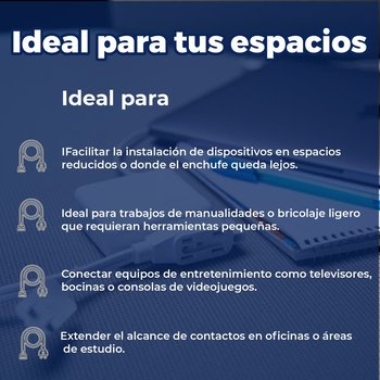 Extensión Eléctrica Doméstica Blanca Volteck 2 m
