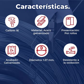 Alambre Galvanizado Deacero Calibre 16 (Precio por kilo)