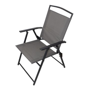 Silla jardin Textilene plegable color gris con descanzabrazos