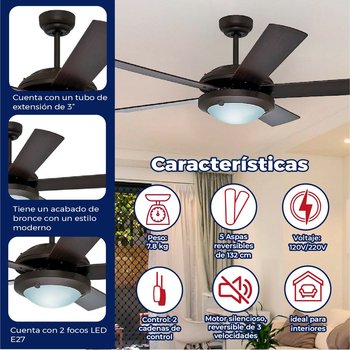 Ventilador Solaris 52 pulg Bronce nuevo Hunter