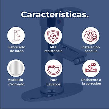 Llave Monomando Para Lavabo Rugo Con Chapetón 23MTC