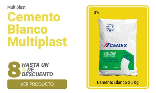 Cemento Blanco Multiplast Cemex 25 KG