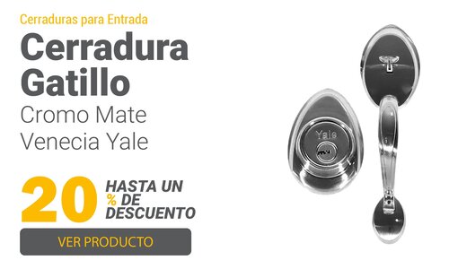 Cerradura Entrada Gatillo Cromo Mate Venecia Yale