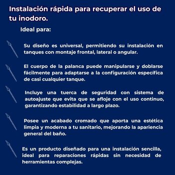Palanca Manija Para Inodoro Frontal Cromada Fluidmaster
