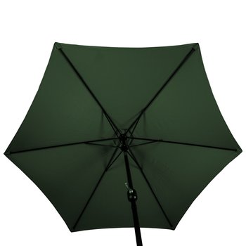 Sombrilla jardín con manivela en acero y poliéster verde