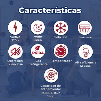 Minisplit Tradicional 1 Ton Solo Frio 220V PRIME