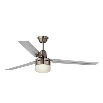 Ventilador De Techo Industrial Torbellino Níquel 54" Con Luz