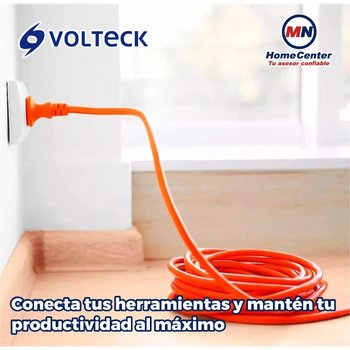 Extensión Eléctrica Uso Rudo Volteck 12 m Calibre 16 Naranja