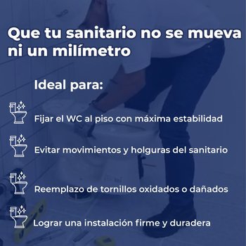 Juego de tornillos Pija para sanitario P/WC Acero Inoxidable 3"