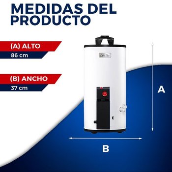 Calentador Deposito Trad 38 lts Gas lp 1 Baño