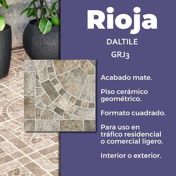 Piso Rioja Gris Daltile Optima 37 x 37 cm