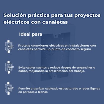 CAJA CONTACTOS CANALETA 3X5 BLANCA CRU3X5