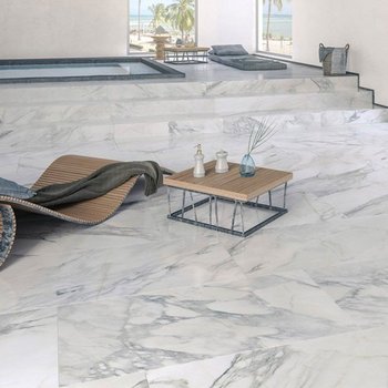 Piso Tipo Mármol Aurora Bianco Daltile 60x60 cm Rectificado