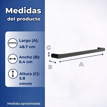 Toallero de Barra Proyecta Ébano Linea Quadratta QA-05-EB