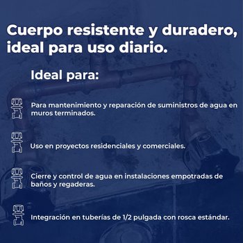 Llave Válvula Para Empotrar Rosca Chapetón Rugo 38IC