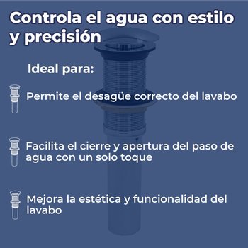 Contra Para Lavabo Cromada Tapón Push Coflex Sin Rebosadero