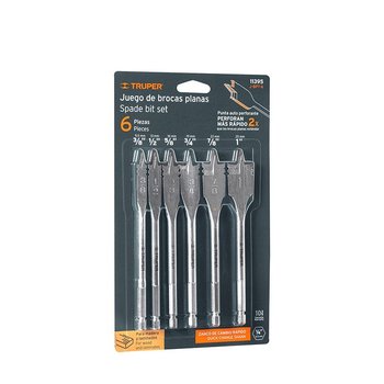Broca Plana Madera Truper Juego 6 pz