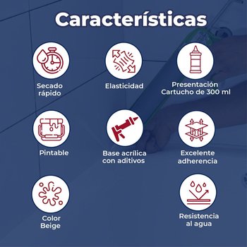 Sellador Acrílico Siliconizado Sky Cril Presto Beige 300 mL