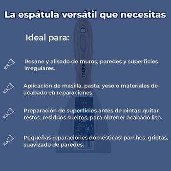 Espátula flexible 3" pulgadas con mango de madera truper