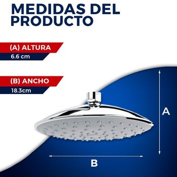 Regadera Chorro Fijo Plato Ancho Helvex H-3004