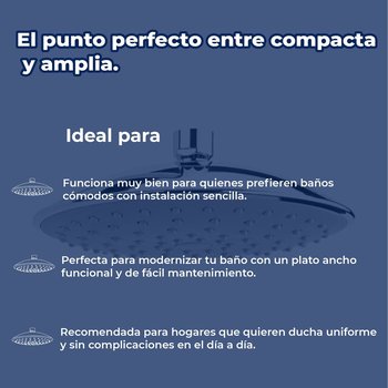 Regadera Redonda 7" de Chorro Fijo Plato Ancho Helvex H-3004