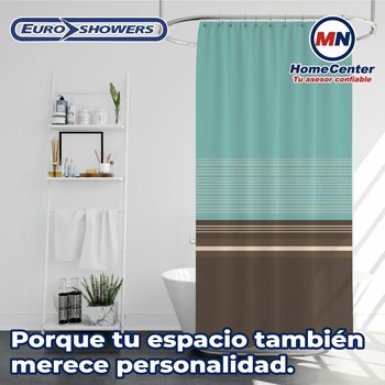 Cortina Para Baño 180x180 cm Poliéster Chocomenta Euroshowers