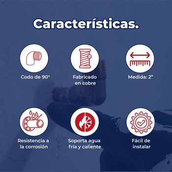 Codo de Cobre Rosca Exterior Iusa 90 x 2 pulgadas