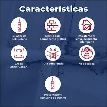 Sellador Poliuretano Presto PU25 Flex Negro 300 mL