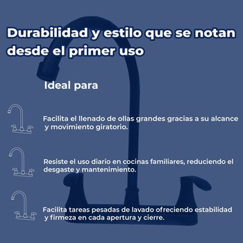 Llave Mezcladora Para Fregadero Rugo Manerales Palanca Negro