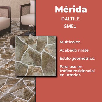 Piso Mérida Multicolor Daltile 45x45 cm