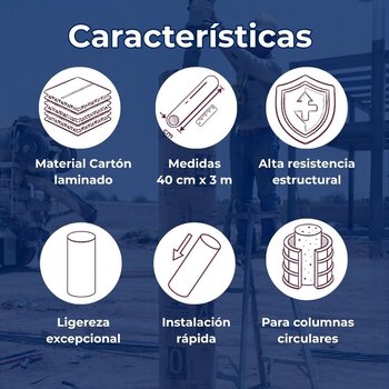 Tubo para Cimbra de Cartón 40 cm x 3 m