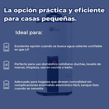 Calentador Deposito Maximus Calorex 38 L Gas LP 1 Baño